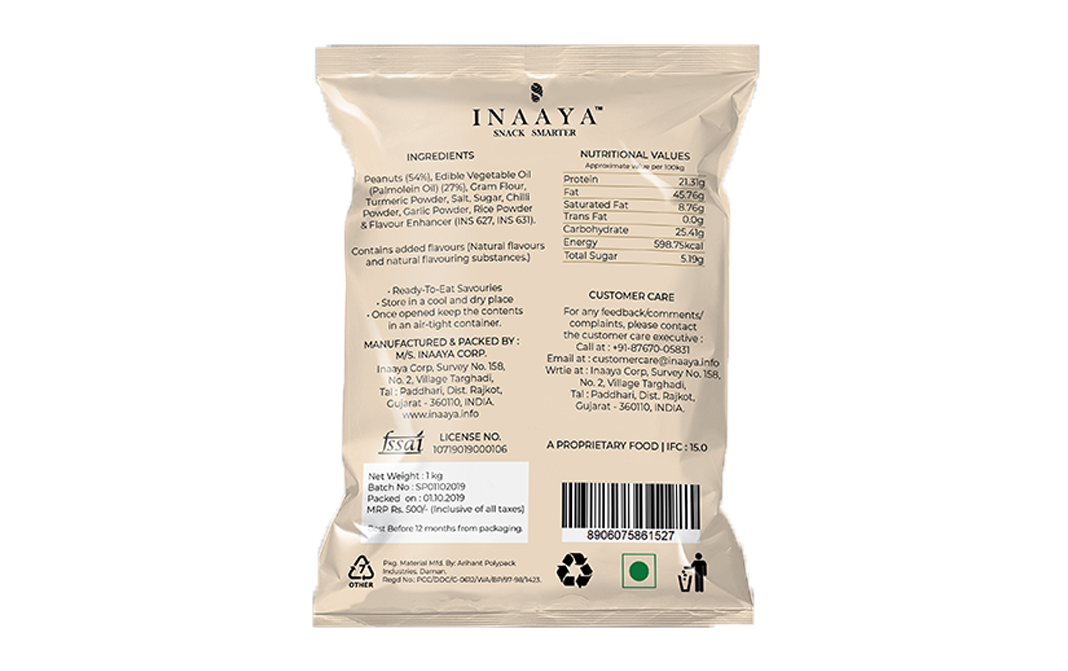 Inaaya Sriracha Peanuts    Pack  1 kilogram